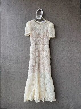 chinese dress ladies Self-Portrait - Pink Organza Lace Midi Dress